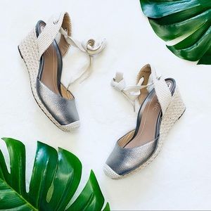 Vionic Aruba metallic wedge espadrilles